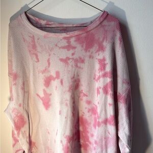 Boys Lie Pink Tie-Dye Waffle Knit Top
